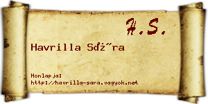 Havrilla Sára névjegykártya